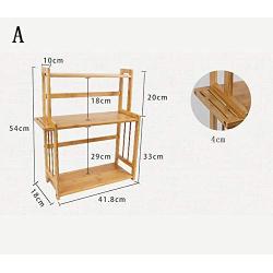 Floor-standing Kitchen 3 layers Bamboo Racks Microwave oven Oven Seasoning racks Kitchenware Dishes Storage jar Family storage rack A