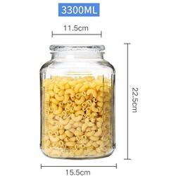 XSWZAQ Sugar cans glass household glass sealed cans lead-free moisture-proof household large storage tanks kimchi kitchen milk powder cans (Size : 3300ml)