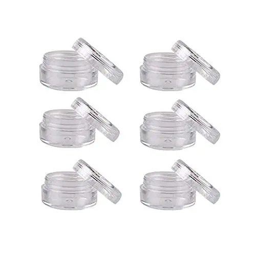 25 Stück 5 ml / 0,17 oz Kunststoffbehälter mit Deckeln für Lippenbalsam, Augensalbe, Cremes, Probenbehälter, wiederbefüllbar, leer, tragbar, Reise-Testpackung, Tiegel