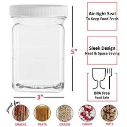 Clear Kitchen Storage Containers ? Tall Canisters sets for the Kitchen ? Set of Pantry Containers - kitchen Canisters with Airtight Lids - Food storage containers - Pasta Containers (6 Pack 20 Oz)