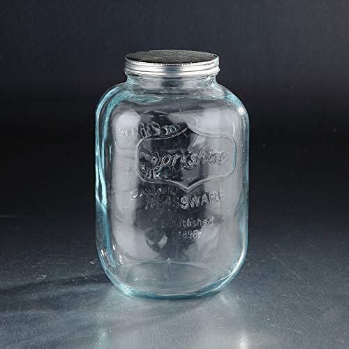 6" Clear Cracker Glass Storage Jar with Aluminum Lid