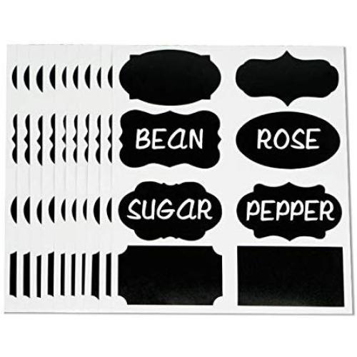 CAXXA Chalkboard Labels Waterproof Chalk Removable Stickers Mason Jars | For Kitchen Cabinet Pantry Closet (80 Pieces)