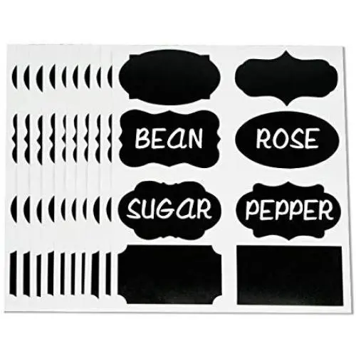 CAXXA Chalkboard Labels Waterproof Chalk Removable Stickers Mason Jars | For Kitchen Cabinet Pantry Closet (80 Pieces) CAXXA Chalkboard Labels Waterproof Chalk Removable Stickers Mason Jars | For Kitchen Cabinet Pantry Closet (80 Pieces)