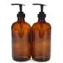 Vivaplex, 2, Large, 16 oz, Empty, Amber Glass Bottles with Black Lotion Pumps Vivaplex, 2, Large, 16 oz, Empty, Amber Glass Bottles with Black Lotion Pumps