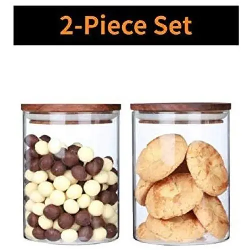 ARC USA 2Pcs Clear Glass Storage Jars with Wood Lids Wooden Lid Glass Canisters Airtight Lids Sealed Jars for Storage Tea Coffee Beans Sugar Salt Cookies and Candy (25floz X 2) ARC USA 2Pcs Clear Glass Storage Jars with Wood Lids Wooden Lid Glass Canisters Airtight Lids Sealed Jars for Storage Tea Coffee Beans Sugar Salt Cookies and Candy (25floz X 2)