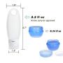 SunHorde Silicone Travel Bottles Set Leak Proof for Sanitizer, Liquid Hand Soap, Refillable Cosmetic Containers, 3.3 oz Carry-on TSA Approved, with Facial Cleansing Brush, Shower Lanyard for Shampoo