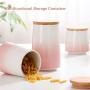 Airtight Spherical Food Storage Jars with Lids Small Ceramic Coffee Containers for Kitchen,Rustic Home Decor,Pantry Organization and Storage for Tea Snacks Sugar Coffee Spice, 500mL/650mL/800mL