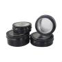 12PCS 60ml Round Clear Window Tin Cans Lid Aluminium Containers Nail Art Lip Balm Makeup Jar Bottle DIY Cream Cosmetic Container(Black)