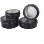 3.4oz Metal Tin Cans Screw Top Aluminum Round Tins Cans Cosmetic Storage Jar Containers Empty Container Cans with Clear Window For Lip Balm Spices Candies Tea 6Pcs (100ml)