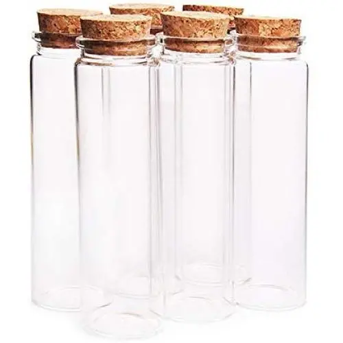 1 Stück 90 ml Glasflasche Wunschboot Leere Probenbehälter mit Korkstopfen Transparent