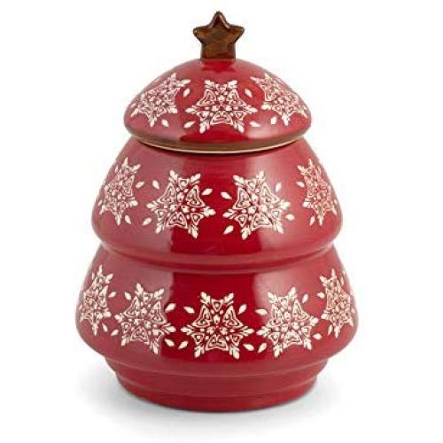 H&H Grace Jar, Stoneware, Red, 15x19 cm