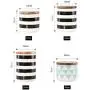 Ceramics Stripe Storage Jar with Bamboo Lid,Preserving Jars for Tea Coffee Herb Spices Sugar and More (C/10x9cm) Ceramics Stripe Storage Jar with Bamboo Lid,Preserving Jars for Tea Coffee Herb Spices Sugar and More (C/10x9cm)