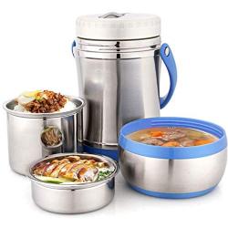 Thermos Food Jar Thermos Stainless Food Flask 2000ml,Leakproof Vacuum Insulated Food Containers Lunch Box,Storage Bag,Handle,Keep Hot 24 Hours (Color : No Bag)