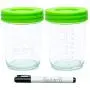 Glasbehälter für Babyflüssigkeit - Dicht, Luftdicht, für Gefrieren & Selbstgemachte Babyflüssigkeit - Wiederverwendbar, BPA-frei, Mikrowellengeeignet & Gefriersicher (8x8oz, Grün)