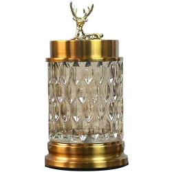 HOUSIYU Candy Jar Elk Metal Glass Storage Jar Home Accessories Ornaments for Candy Trays, Biscuit Jars, Biscuit Buckets, Decorative Candy Jars, Transparent