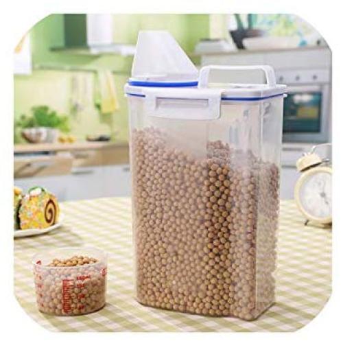 2L Plastic Cereal Dispenser Storage Box Kitchen Food Grain Rice Container Moisture Proof Rice Grains Storage Barrels,2L