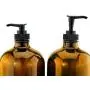 32-Ounce Amber Glass Lotion Pump Bottles (2-Pack); Quart Size Brown Bottles w/Black Plastic Soap, Hand Care & Lotion Locking Pump Dispensers; Includes Chalk Labels 32-Ounce Amber Glass Lotion Pump Bottles (2-Pack); Quart Size Brown Bottles w/Black Plastic Soap, Hand Care & Lotion Locking Pump Dispensers; Includes Chalk Labels