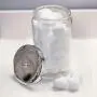 MABIS Deklglas Aufbewahrungsbehälter für Küche, Bad oder Waschküche mit Metalldeckel, 10,4 x 9,9 x 18 cm