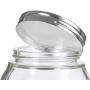 Clear 8 oz / 220 ml Round Glass Jar with Silver Metal Lid (3 pack) + Labels - for Home Storage and Organization, Kitchen, Wedding and Shower Gifts