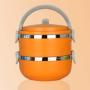 ZHX Thermal Insulated Lunch Box Bento Picnic Storage Mess Tin Food Jar Multilayer Stainless Steel For Students Children Outdoor Camping Blue 3