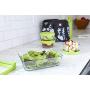 Anchor Hocking TrueSeal Glass Food Storage Containers with Lids, Green, 11 Cup (Set of 2)