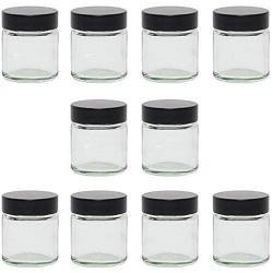 Viva Housewares Glass jar with lid in Different Sizes/Quantities, Glass, Transparent, 30 ml