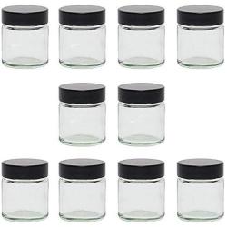 Viva Housewares Glass jar with lid in Different Sizes/Quantities, Glass, Transparent, 30 ml