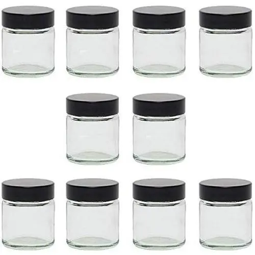 Bocal en verre Viva Housewares avec couvercle, différentes tailles/quantités, transparent, 30 ml Bocal en verre Viva Housewares avec couvercle, différentes tailles/quantités, transparent, 30 ml