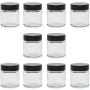 Viva Housewares Glass jar with lid in Different Sizes/Quantities, Glass, Transparent, 30 ml