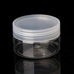 XISAOK 6.8cm OD Clear Strong PET Round Food Storage Container Jar Sealed with Clear Lid