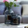 Advanced Chic Glass Gray Storage Jar with Sticker Scandinavian Nordic Vogue Desk Storage Bottle Organizer Flower Container Decor Glass Storage Containers With Lids