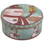 JKLcom Candy Tins Christmas Cookie Tins Set of 3 Metal Tin with Lid Empty Round Metal Storage Tin Cans Jars Containers Nesting Tins,for Gift Giving DIY Candy Cookie