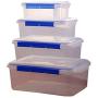 Kitchen Food Storage Jar Airtight Food Storage Food Storage Containers With Lids PACK OF 4 Rectangular Fruit/Vegetable Transparent Fresh Plastic Container