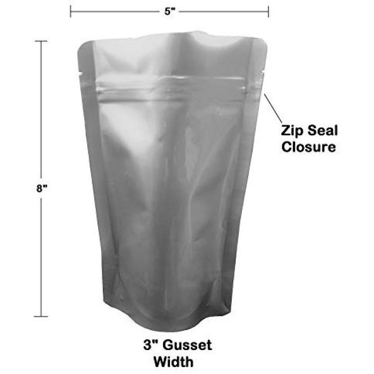 1 Quart 7-Mil Gusseted Zip Lock Mylar Bag.