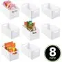mDesign Plastic Stackable Kitchen Pantry Cabinet, Refrigerator, Freezer Food Storage Bin with Handles, Lid - Organizer for Fruit, Yogurt, Snacks, Pasta - BPA Free, 10" Long, 8 Pack - White mDesign Plastic Stackable Kitchen Pantry Cabinet, Refrigerator, Freezer Food Storage Bin with Handles, Lid - Organizer for Fruit, Yogurt, Snacks, Pasta - BPA Free, 10" Long, 8 Pack - White