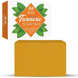 Turmeric Soap Bar for Face & Body - All Natural Turmeric Skin Lightening Soap - Turmeric Face Soap Reduces Acne, Fades Scars & Brightens Skin - 4 Oz Turmeric Bar Soap for All Skin Types Made in USA