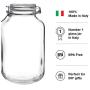 Bormioli Rocco Clear Fido 135.25 Oz Glass Storage Jar: Airtight Lid With Leak Proof Gasket, Wide Mouth Kitchen Food Container for Preserving Jam, Spices, Coffee, Sugar & Herbs