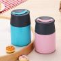 Thermos Food Jar 600ml Thermos Stainless Food Flask,Leakproof Vacuum Insulated Food Containers With Folding Spoon (Color : Yellow)
