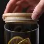 ZAQXSW Glass transparent sealed cans tea cans seasoning jar bamboo lid coffee storage bottle household storage bottle (Size : 450ml) ZAQXSW Glass transparent sealed cans tea cans seasoning jar bamboo lid coffee storage bottle household storage bottle (Size : 450ml)