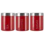 Premier Housewares Liberty Tea, Coffee and Sugar Canisters - Set of 3, Red