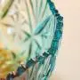 HOUSIYU Candy Jar Diamond Cut Face Colorful Glass Storage Jar Cookie Jar with Crystal Lid, Wedding Candy Buffet Container, Crown HOUSIYU Candy Jar Diamond Cut Face Colorful Glass Storage Jar Cookie Jar with Crystal Lid, Wedding Candy Buffet Container, Crown