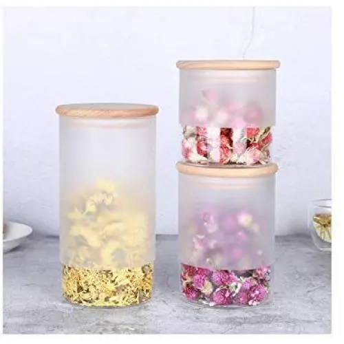 Glasbehälter mit 3 Größen, hitzebeständig, frostsicher, feuchtigkeitsdicht, für Küche, Lebensmittel, versiegelter Deckel-Behälter für Kaffee und Tee, 10x18,9 cm