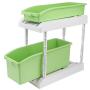 Storage Box, PP Kitchen Double Layer Spices Rack Seasoning Holder Storage Box for Kitchen Utensil Seasoning Jars(Green)