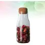 TOPBATHY Glass Jar with Airtight Seal Wood Lid Clear Candy Jar Food Storage Canister for Serving Tea Coffee Spice Sugar Salt size 300ml