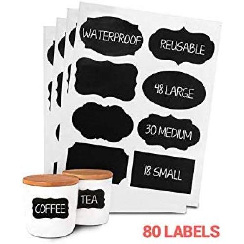 80Pcs/lot Reusable Waterproof Glass Bottle Jar Stickers Chalkboard Labels Blackboard Stickers Home Kitchen Storage Classify Tags