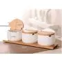 Bouteilles d'Épices Mini Cuisine Pot en Céramique 3 Pièces Créatif Blanc Bambou Bois Retour Facile Bouteilles d'Épices Mini Cuisine Pot en Céramique 3 Pièces Créatif Blanc Bambou Bois Retour Facile