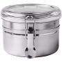 Cwg Set of 4 Storage Canisters with Airtight Lids, 5 inch Stainless Steel storage jar for Tea, Coffee, Sugar, Rice, Biscuits, Oats, Snack etc