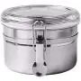 Cwg Set of 4 Storage Canisters with Airtight Lids, 5 inch Stainless Steel storage jar for Tea, Coffee, Sugar, Rice, Biscuits, Oats, Snack etc