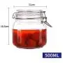 Glas-Lebensmittelbehälter, BPA-frei, für Honig, Zitrone, Passionsfruchtpulver, Deckel, Frischhalteglas, wiederverwendbar, transparent, quadratisch, 500ml