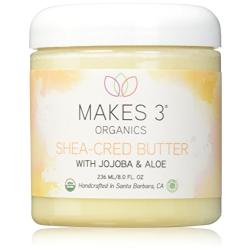 Unrefined Raw Organic Virgin Shea Butter by Makes 3 Organics - Better Shea Butter (8 Fl Oz)